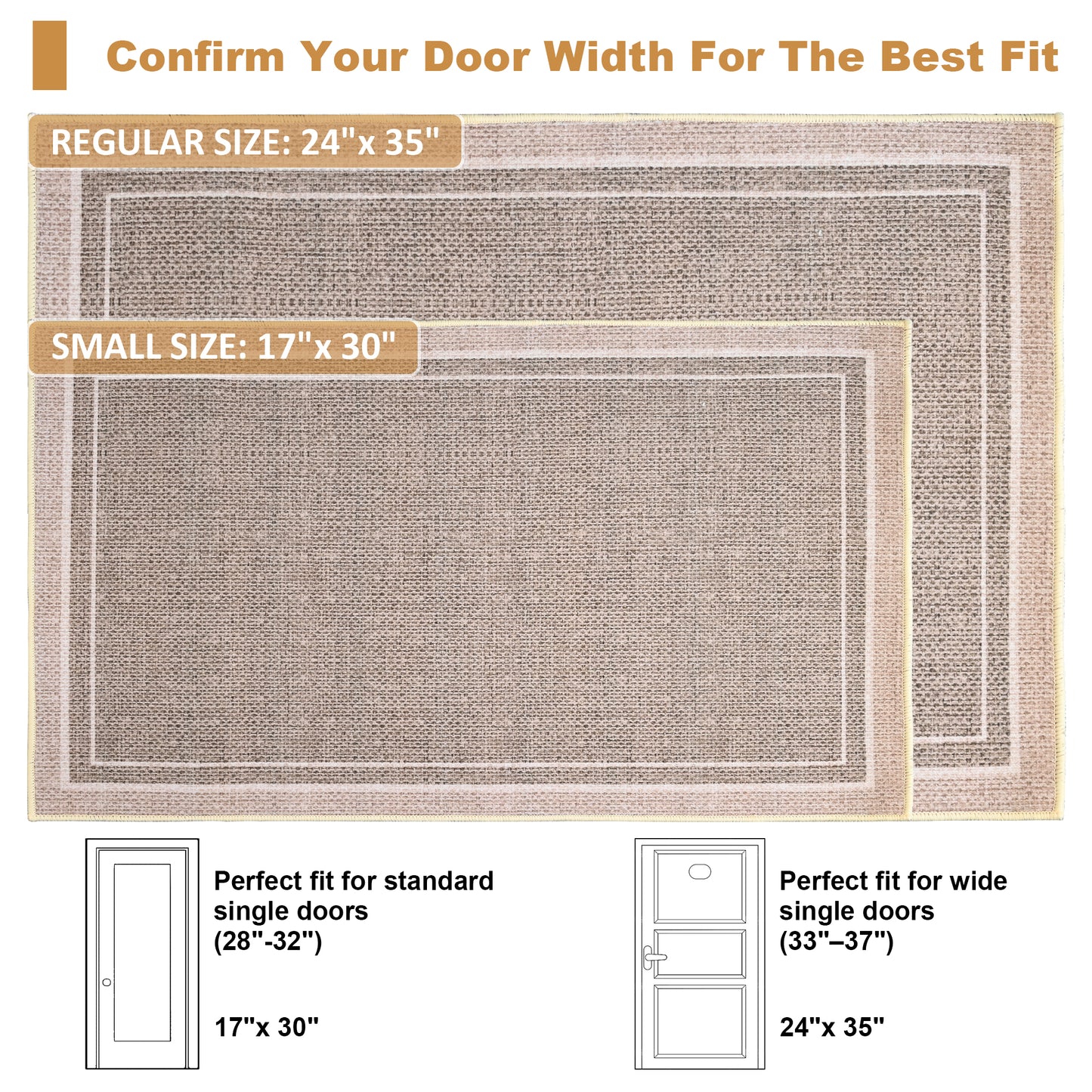 Vaparinckl Door Mat, Non Slip Front Indoor Doormat, Welcome Mat for Inside, Absorbent Rubber, Low Profile Dirt Trapper outdoor Rug For Entryway & Outside Entrance