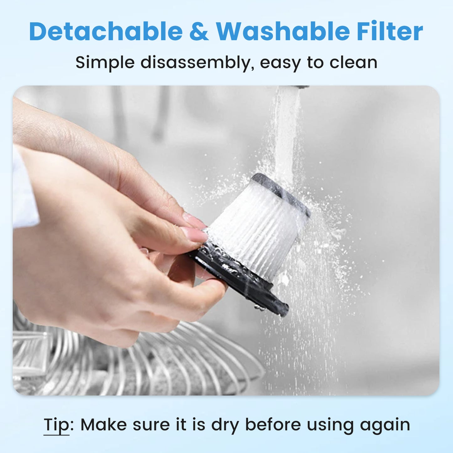 Cordless Handheld Car Vacuum, Portable Vacuum Cleaner, 8KPA Powerful Suction for Car and Pet Hair, Gray