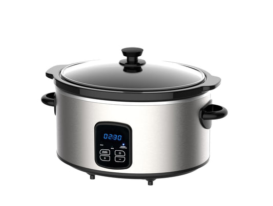 Bluebow Large 6-Quart Programmable Slow Cooker with Digital TimerAuto Warm Setting Stainless Steel