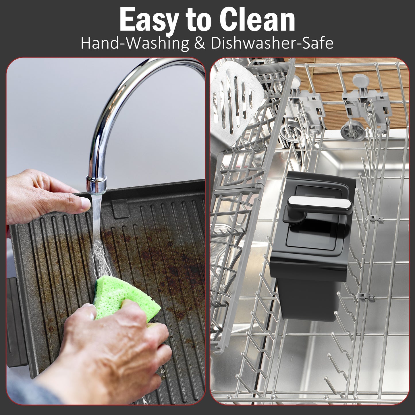 Bluebow 2-In-1 Air Fryer & Grill Pan Combo, 9QT Capacity, 8 Preset Functions, Non Toxic, Non-Stick, View Window, Black