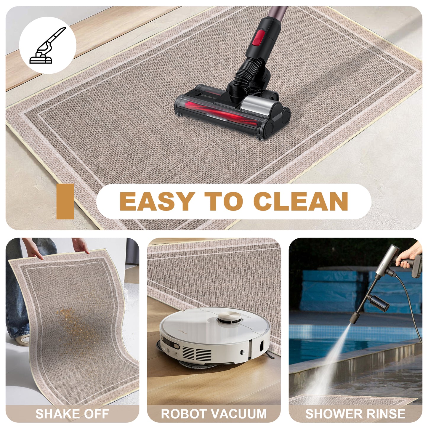 Vaparinckl Door Mat, Non Slip Front Indoor Doormat, Welcome Mat for Inside, Absorbent Rubber, Low Profile Dirt Trapper outdoor Rug For Entryway & Outside Entrance