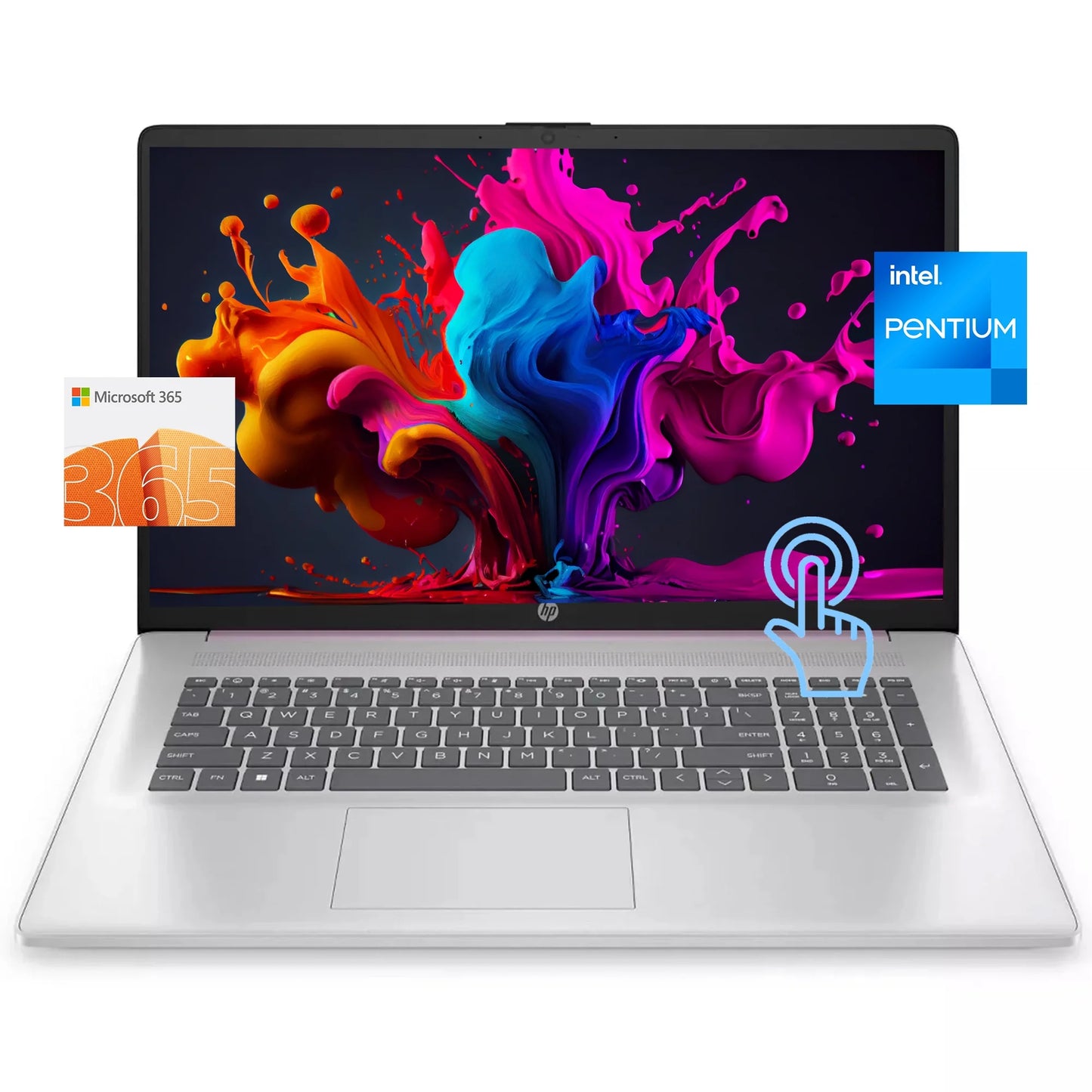 HP 17 17.3" HD+ Touchscreen [Windows 11 Pro S] Business Laptop Computer, Intel Pentium N200(Up to 3.7Ghz), 8GB RAM, 256GB SSD, 1-Year Office 365, Long Battery Life, Wi-Fi 5, Bt 5, HDMI, Lavender