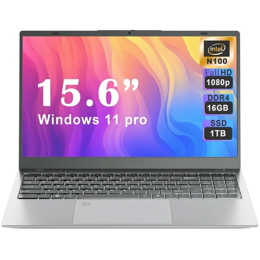 Restored SANPTENT 15.6" FHD Laptop, Intel Alder Lake N100, 16GB RAM, 1TB SSD, Win 11 Pro with Microsoft Office Computer (Refurbished)
