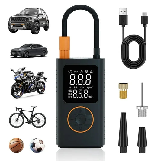 Pentantan Portable Tire Inflator, 150 PSI Cordless Air Compressor, Digital Pressure Gauge Air Pump with Automatic Shutoff & 3 Modes LED Light for Car, Motorcycles, Bicycles, Balls