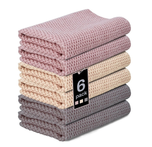 Cotton Dishcloth, 6 Pack Kitchen Towel Sets