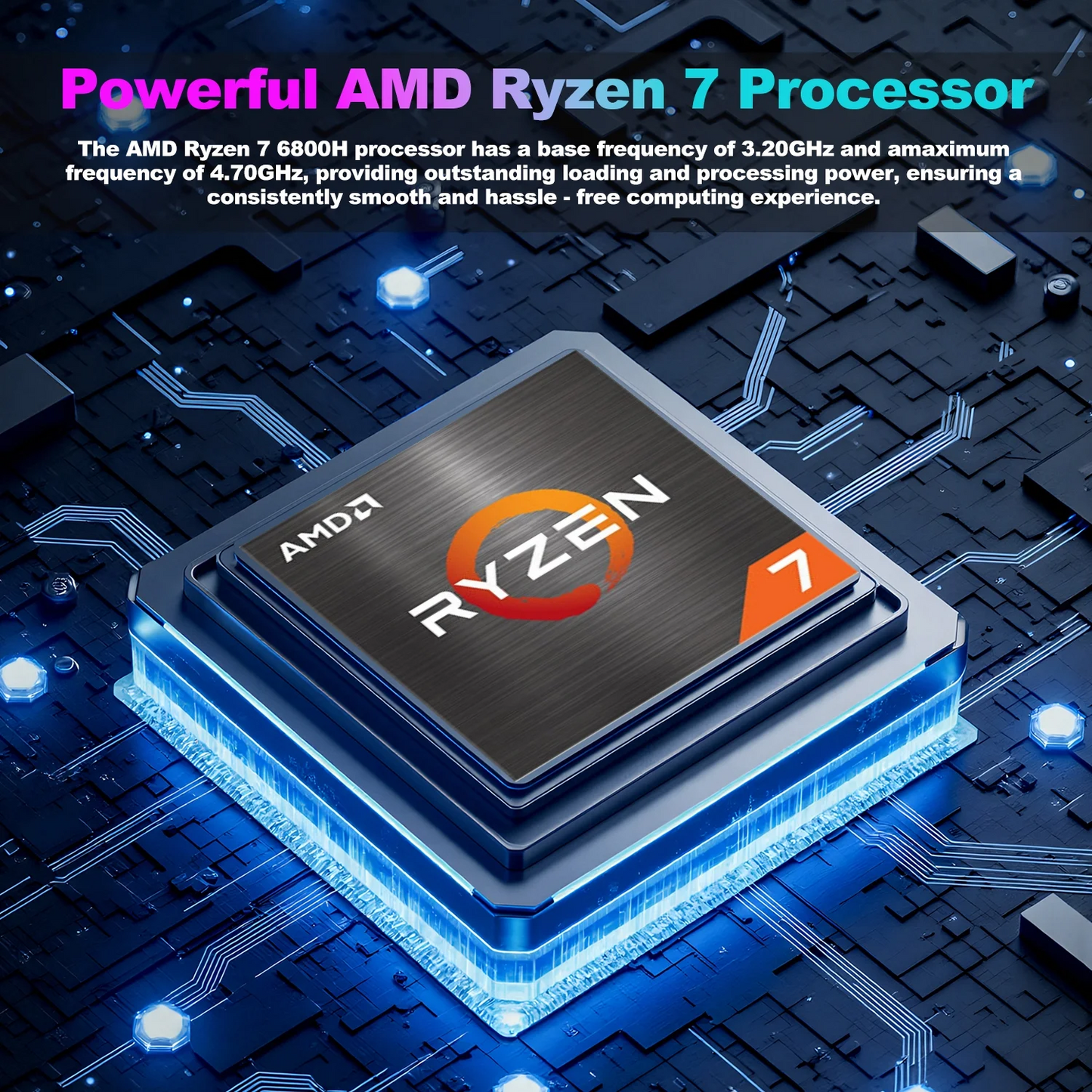 SANPTENT 16 inch 2.5K Gaming Laptop, AMD Ryzen 7-6800H, 16GB DDR5 RAM, 512GB SSD, AMD Radeon Graphics, WiFi 6, Backlit KB, Fingerprint, Win 11 Pro with Microsoft Office